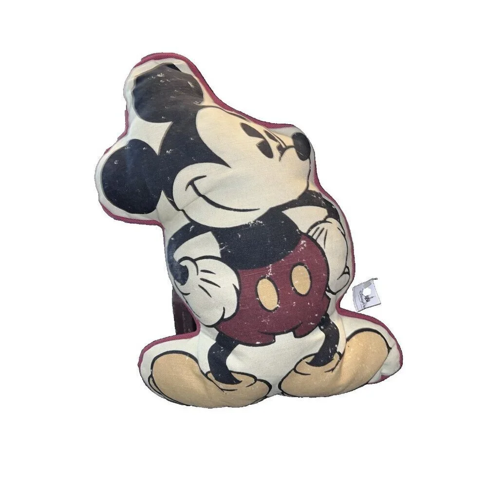 NWT Disney Parks MICKEY MOUSE Rare Couch Canvas Throw Pillow Shaped 17
